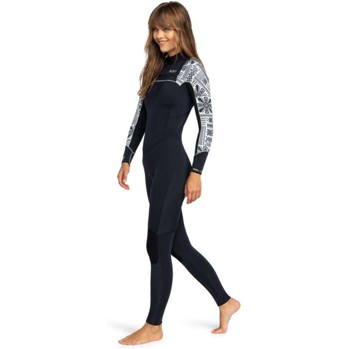 2024 Roxy Womens Swell Series 4/3mm Chest Zip Wetsuit ERJW103125 - Egret Mo Rockin Vibes